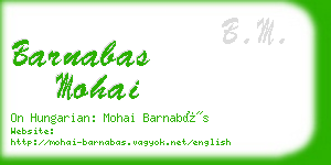 barnabas mohai business card